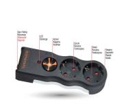 TUNÇMATİK 2Lİ TSK19022 Enerji Koruma Prizi 1050 Joule İkili Siyah 2Lİ  akım koruma - 1